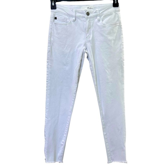 KanCan Denim - KanCan White Jeans Women’s Size 5/26 Mid Rise Skinny Zip Ankle Frayed Hem